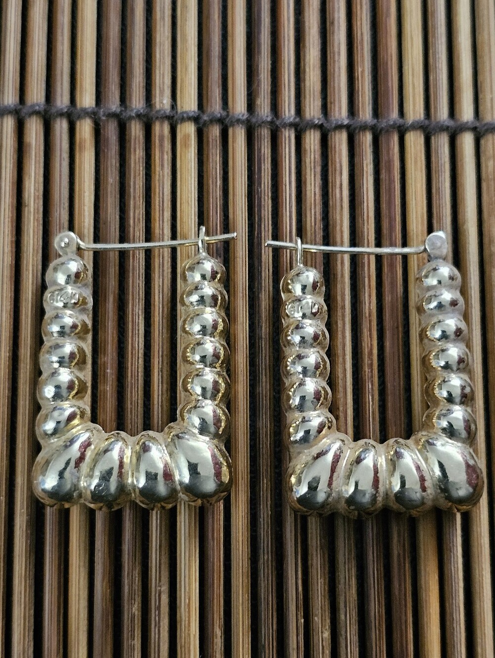 14k Square Hoop Yellow Gold Earrings (Vintage)